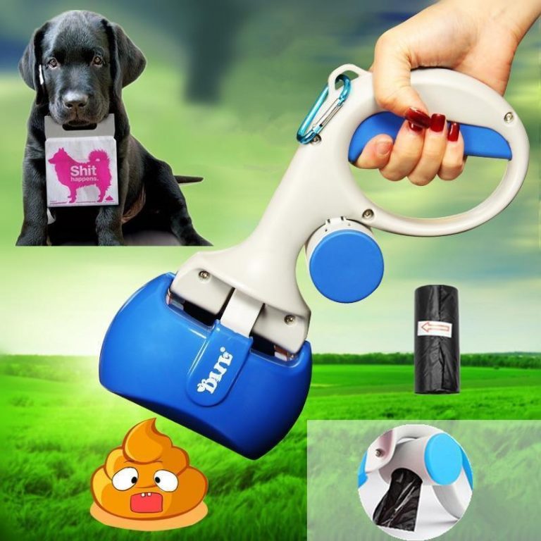 Portable Dog Poop Scooper With Poop Bag Holder
