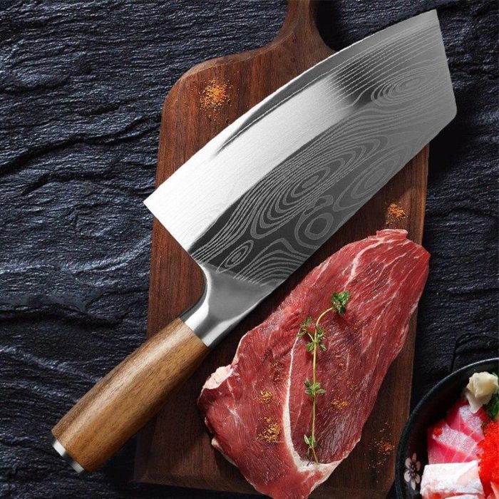 Chef Knife, Damascus Chef Knife, Butcher Knife, Wood Handle Cleaver Meat Chopping Knife