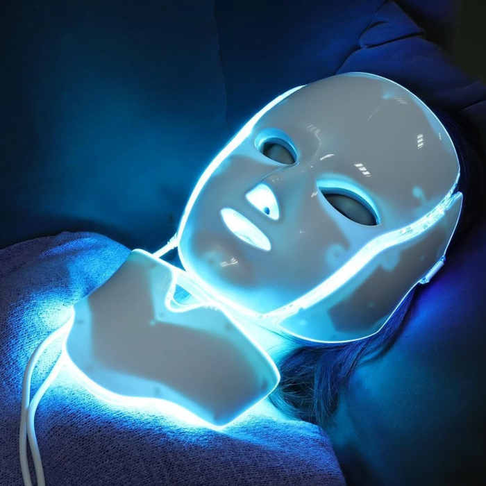 LED Light Therapy Facial Mask - Anti Aging Acne Wrinkles Skin Care Rejuvenation Face Phototherapy Mask