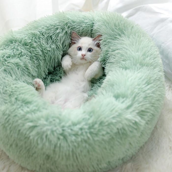 Marshmallow Cat Bed Calming Soft Round Bed