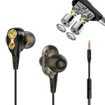 Dual Driver Earphones Wired Extra Bass
