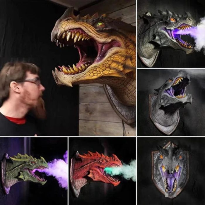 Fire & Smoke Breathing Dragon Head Mount