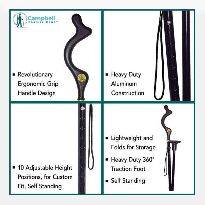 Campbell Foldable Walking Posture Cane