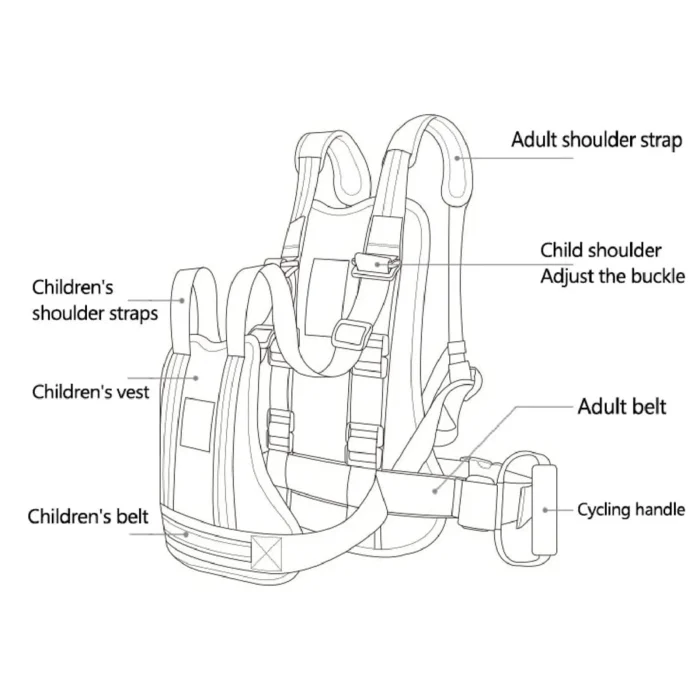 Children Motorcycle Safety Harness Breathable Reflective Adjustable Belt