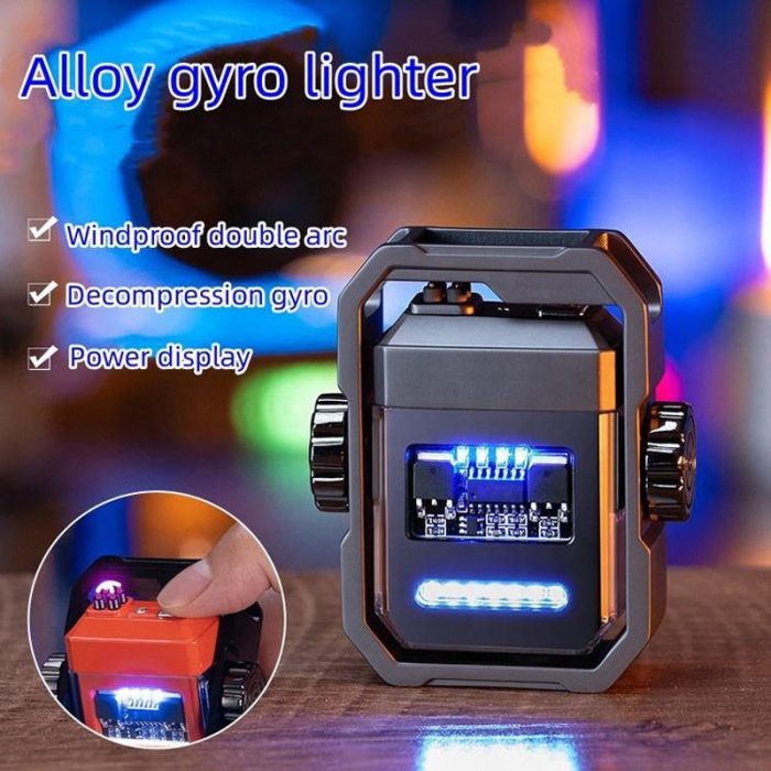 Turbo Arc Metal Fidget Lighter With Gyro Spark Technology