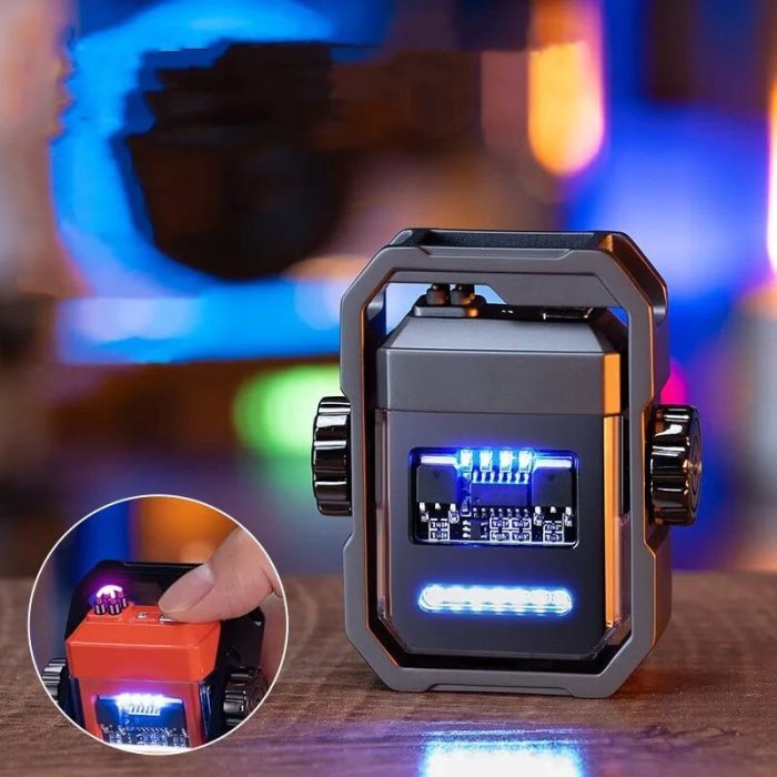 Turbo Arc Metal Fidget Lighter With Gyro Spark Technology