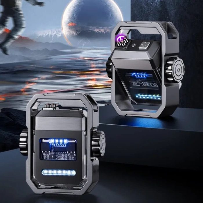 Turbo Arc Metal Fidget Lighter With Gyro Spark Technology