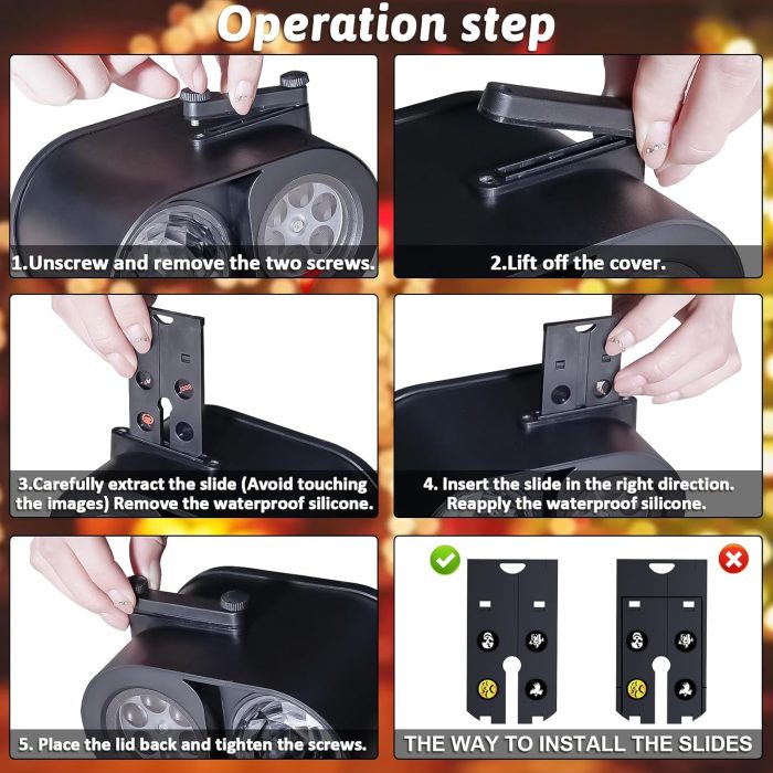 Halloween Christmas Projector Lights Outdoor, Waterproof Holiday Projector Lights, 2-in-1 Moving Patterns LED Landscape Lights