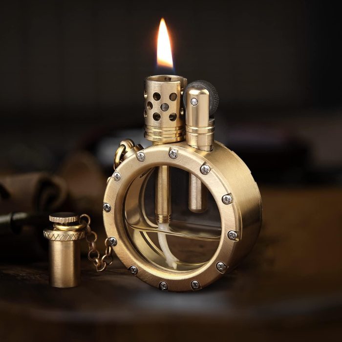 Vintage Trench Lighter, Steampunk Lighter, Kerosene Copper Lighter, Cool Lighter with Visible Gas Tank
