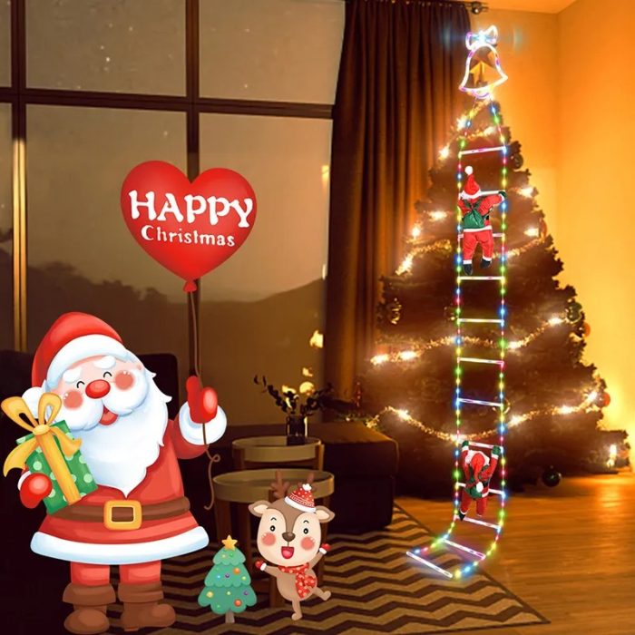 LED Christmas Light, 10ft Christmas Decorative Ladder Lights with Santa Claus, Christmas Decorations Lights
