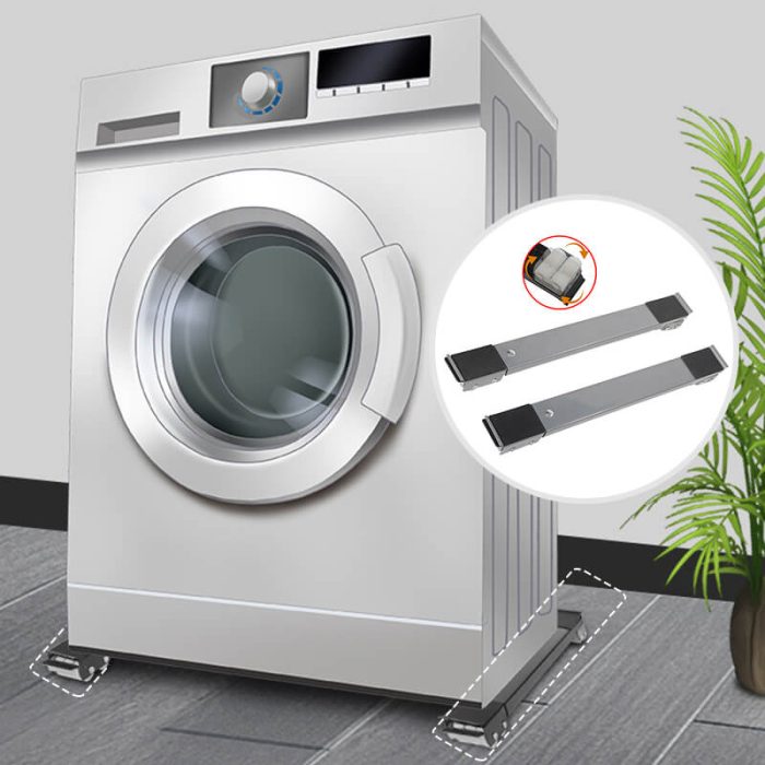 Adjustable Washing Machine Stand with Brake and Mobile Wheels