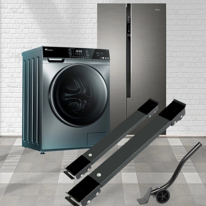 Adjustable Washing Machine Stand with Brake and Mobile Wheels