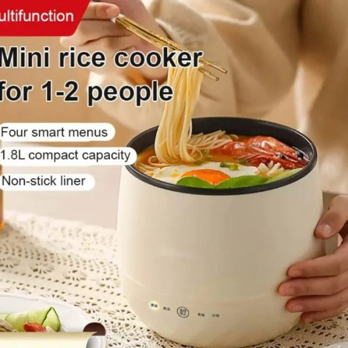 Mini Multi-Function Electric Rice Cooker 1.8L, Hotpot, Non-Stick Ceramic Food Steamer