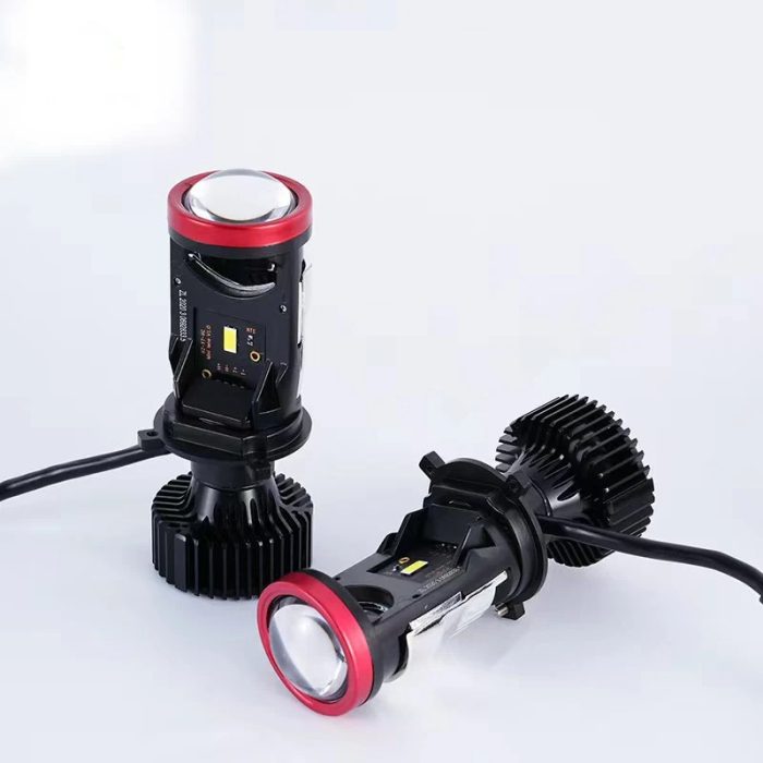 H4 LED Projector Mini Lens Headlight Bulbs 120W Turbo Fan