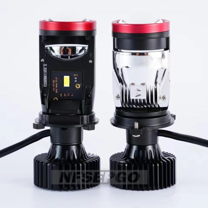 H4 LED Projector Mini Lens Headlight Bulbs 120W Turbo Fan