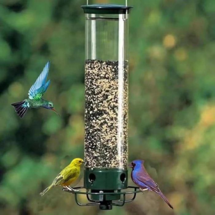 Outdoor Squirrel-Proof Bird Feeder, Wrought Iron Hummingbird Feeder